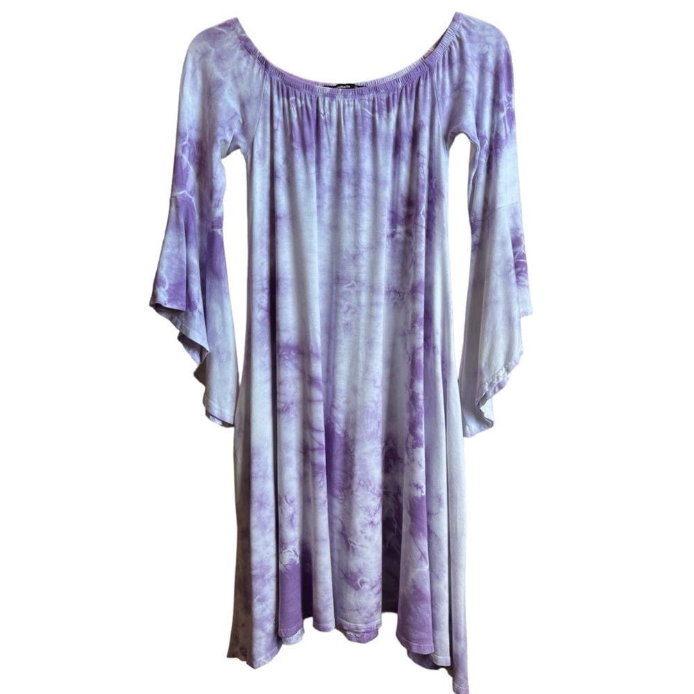 Annabelle NWOT purple and white tie dye dress size small